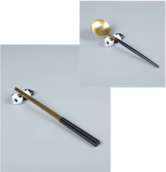 6PCS Cute Ceramic Panda Chopsticks Rest Rack Stand Holder for Chopsticks, Ceramic Ware Chopsticks Stand Rest Rack,Gift for Boys Girls Kids