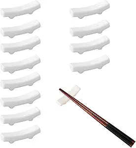 12 Pcs Ceramic Chopsticks Holder, White Chopstick Rest Chopsticks Stands for Home, Hotel, Resta