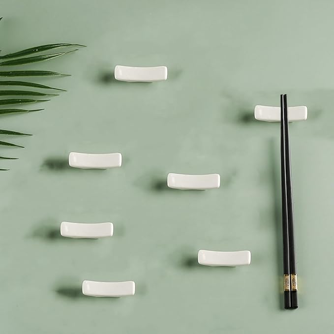 12 Pcs Ceramic Chopsticks Holder, White Chopstick Rest Chopsticks Stands for Home, Hotel, Resta