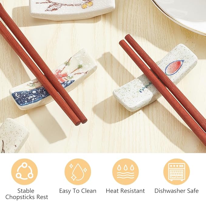 8Pcs Chopstick Rest Ceramic Chopstick Holder for Dinner Spoons Forks Paint Brushes Table Decoration