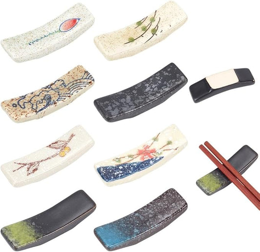 8Pcs Chopstick Rest Ceramic Chopstick Holder for Dinner Spoons Forks Paint Brushes Table Decoration