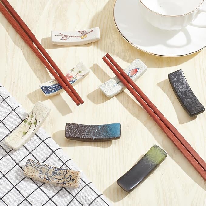 8Pcs Chopstick Rest Ceramic Chopstick Holder for Dinner Spoons Forks Paint Brushes Table Decoration