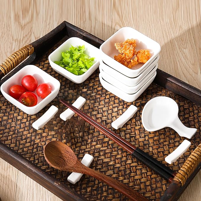 12 Pcs Ceramic Chopsticks Holder, White Chopstick Rest Chopsticks Stands for Home, Hotel, Resta