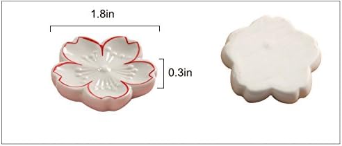 Elegant Cherry Blossom Ceramic Chopsticks Rest Rack Dinner Spoon Stand Knife Fork Holder,Sakura Chopsticks Stand(Set of 6)