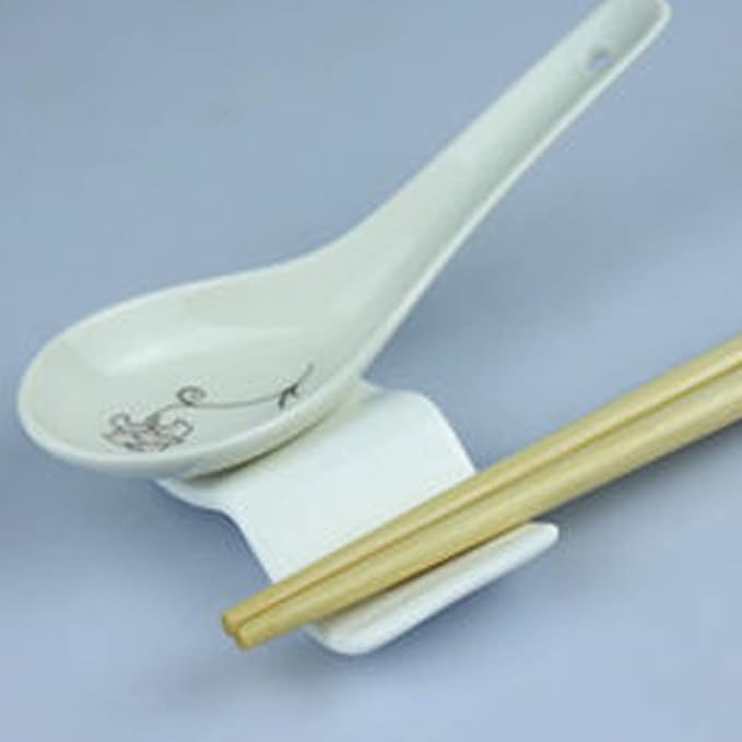 Ceramic Chopsticks Rest Rack Set of 6pcs, Dinner Spoon Stand Knife Fork Holder Porcelain Chopsticks Stand