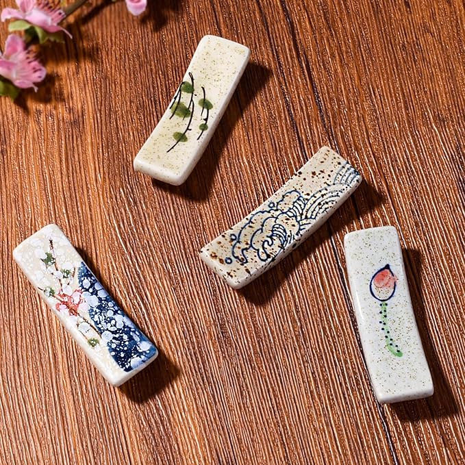 Chopstick Holder Set of 4 Pcs Ceramic Chopstick Stand Rest Tableware Kitchen Tools
