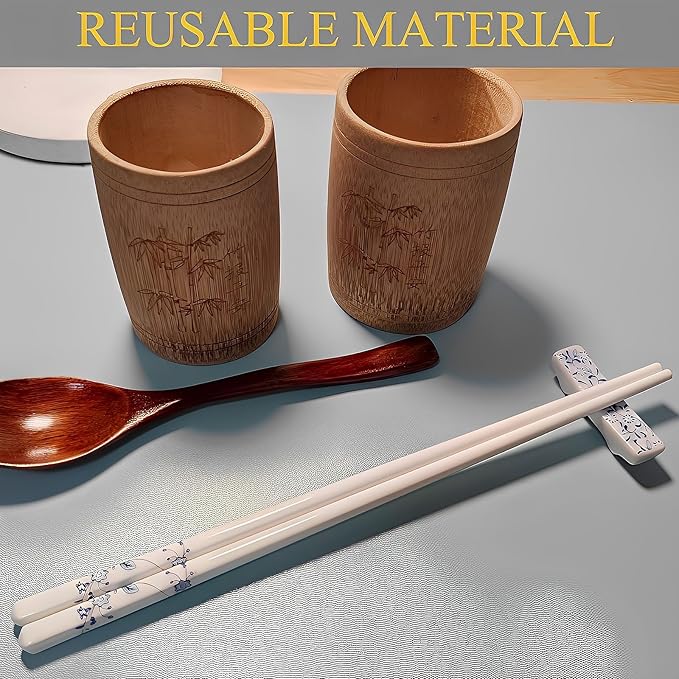 Chopstick Rest 5 Pairs Porcelain Chopsticks Holder For Countertop,Cute Chopstick Stand(Blue sunflower)