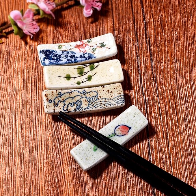 Chopstick Holder Set of 4 Pcs Ceramic Chopstick Stand Rest Tableware Kitchen Tools