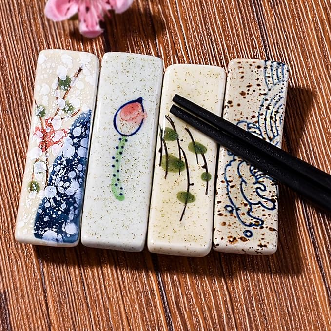 Chopstick Holder Set of 4 Pcs Ceramic Chopstick Stand Rest Tableware Kitchen Tools